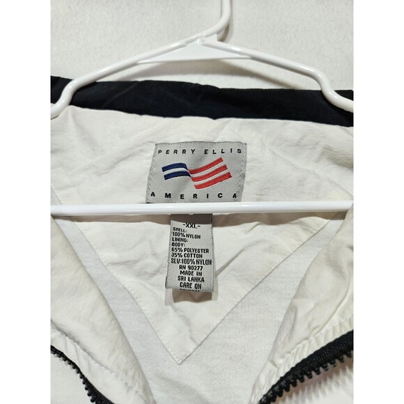 Perry Ellis "America" Active Men's Size XXL Full Zip Warm Up Track Jacket B/W - Picture 4 of 6